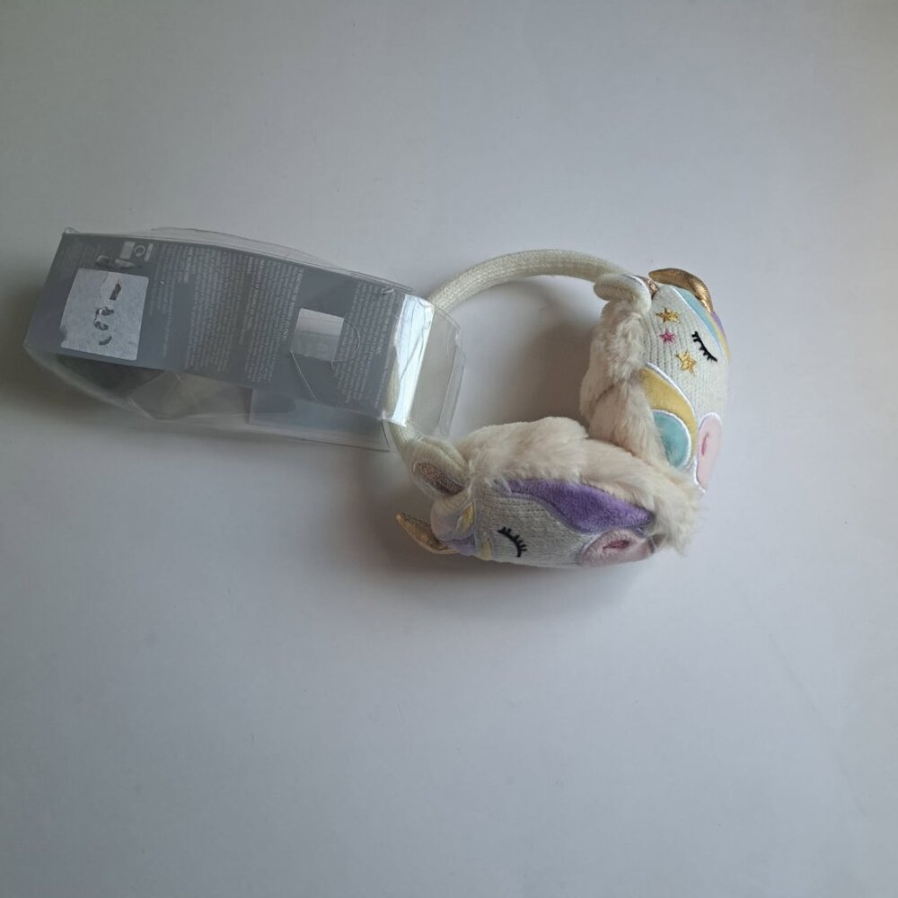 Aroma Home Click & Heat Cozy Ears Adjustable Multi Colored Unicorn Earmuffs NEW
